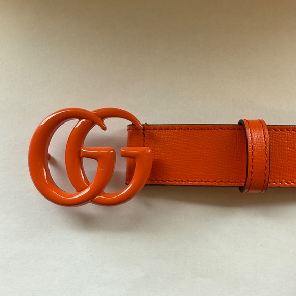 Double G Logo Leather Belt Size: M(85cm) - Picture 3 of 6